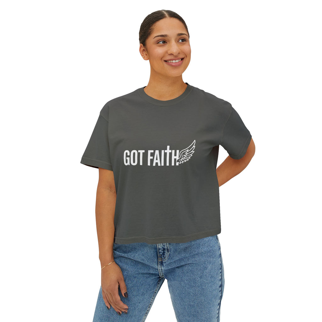 Got Faith Wing Graphic Tee — Women's Boxy Faith T-Shirt