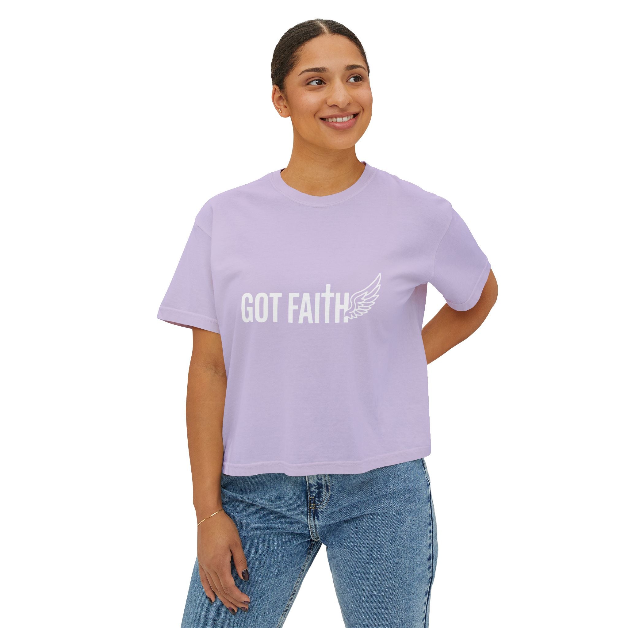 Got Faith Wing Graphic Tee — Women's Boxy Faith T-Shirt