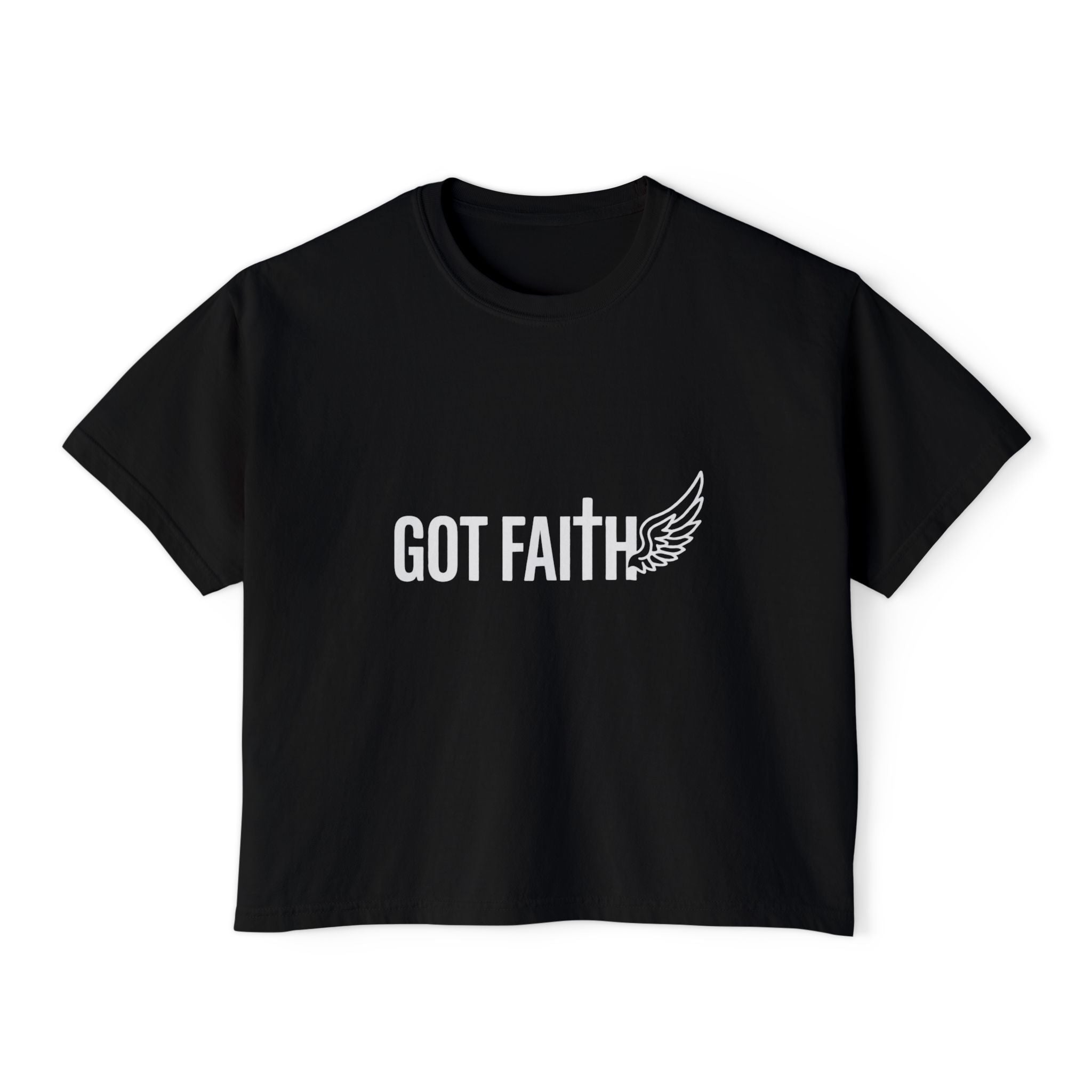 Got Faith Wing Graphic Tee — Women's Boxy Faith T-Shirt