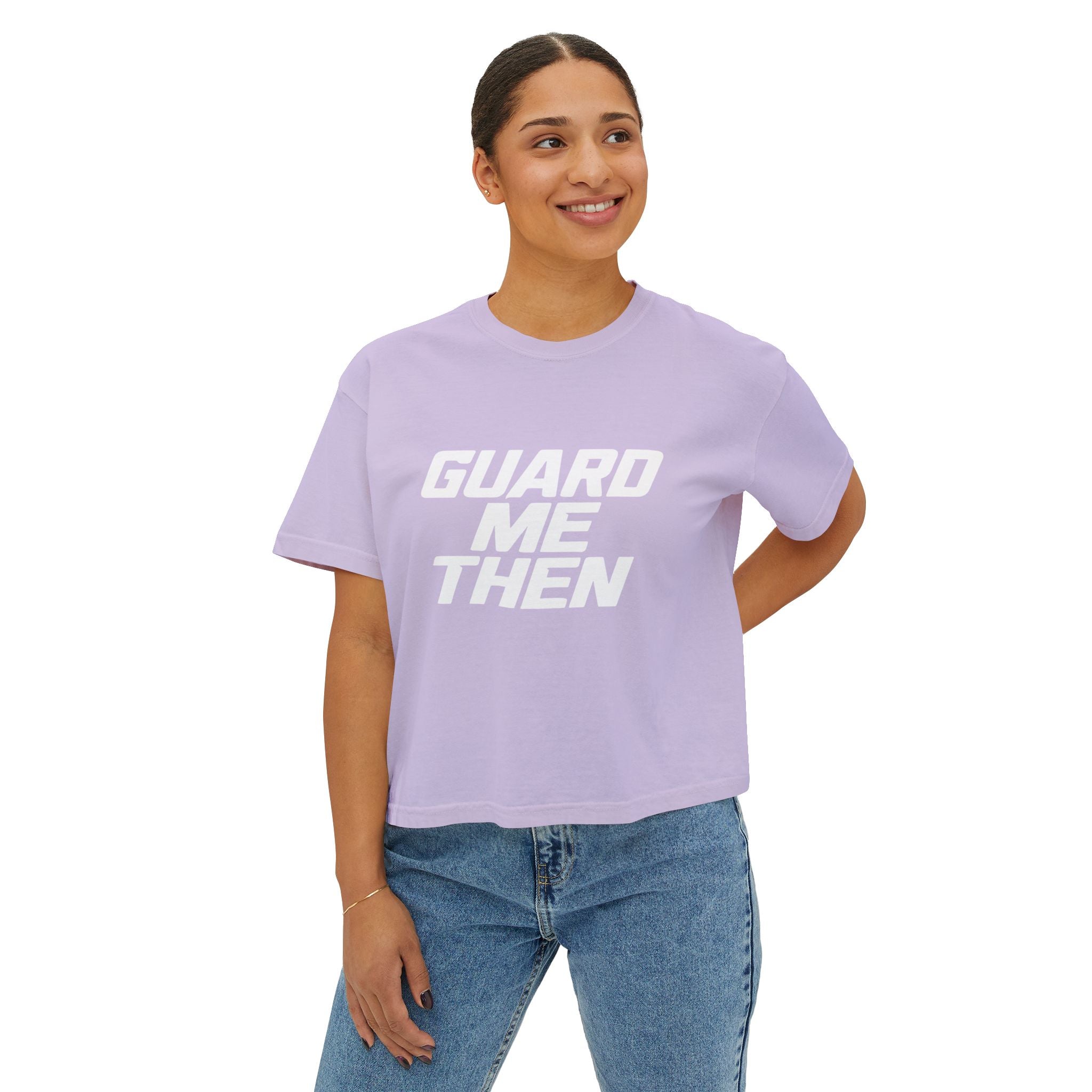 Guard Me Then Boxy Crop Tee