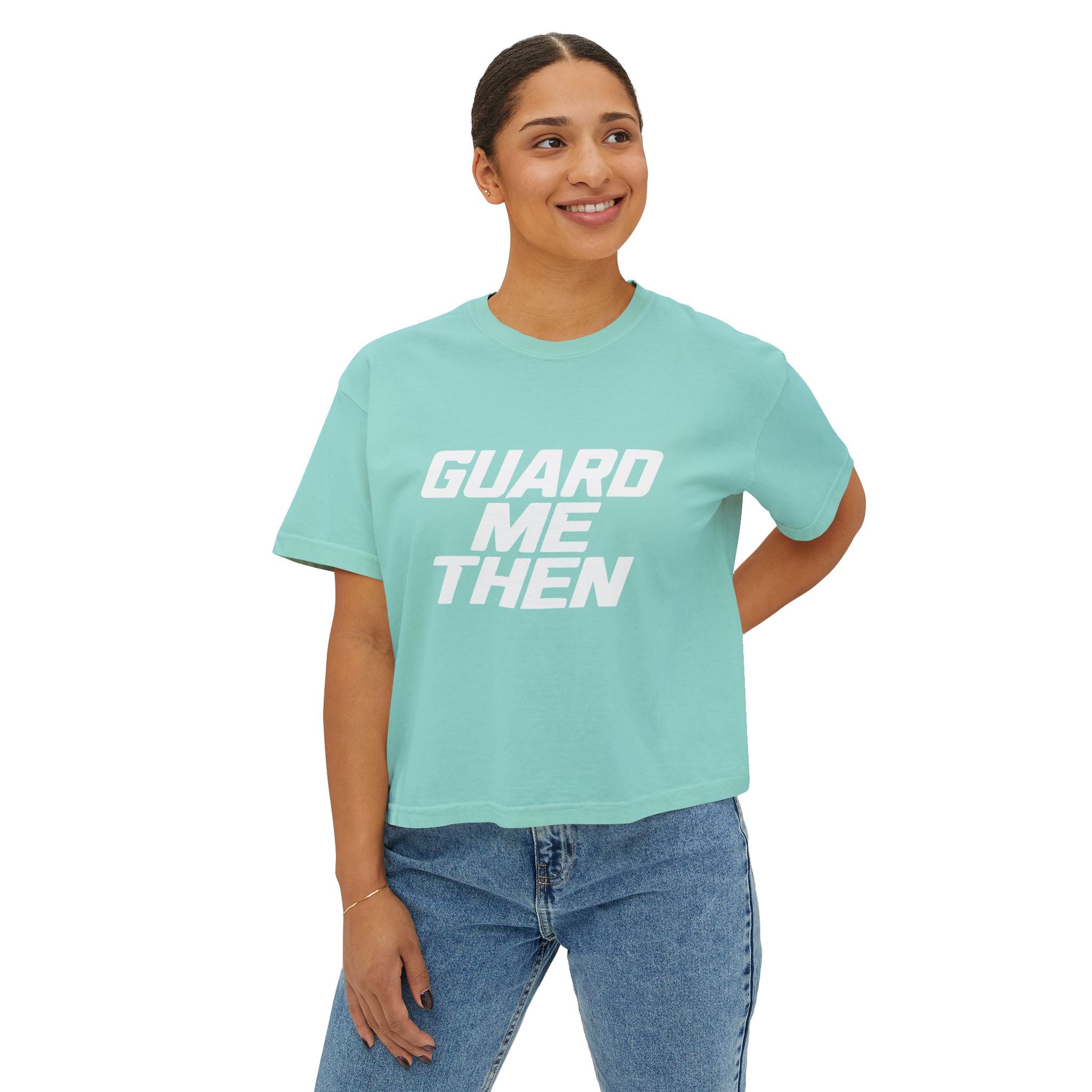 Guard Me Then Boxy Crop Tee