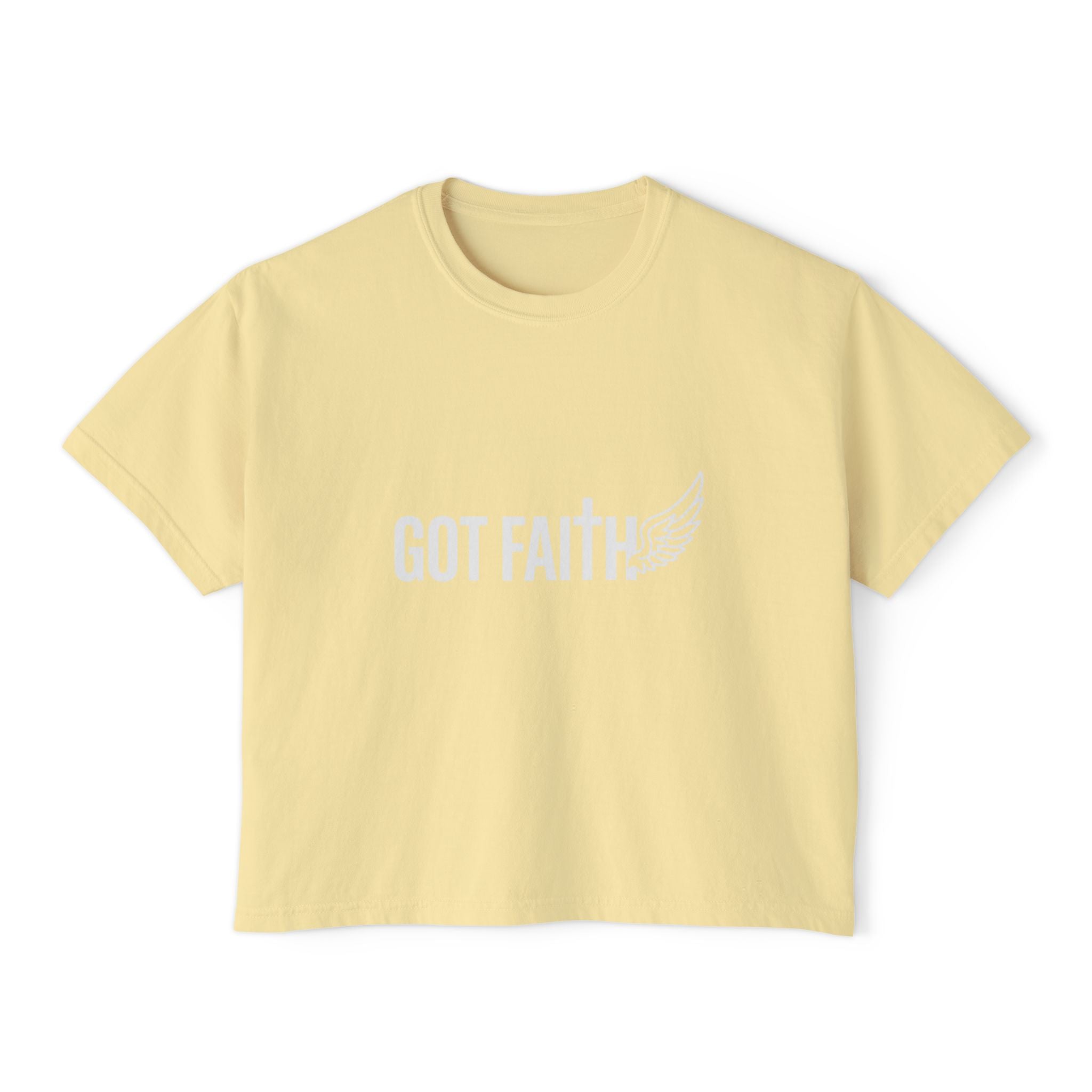 Got Faith Wing Graphic Tee — Women's Boxy Faith T-Shirt