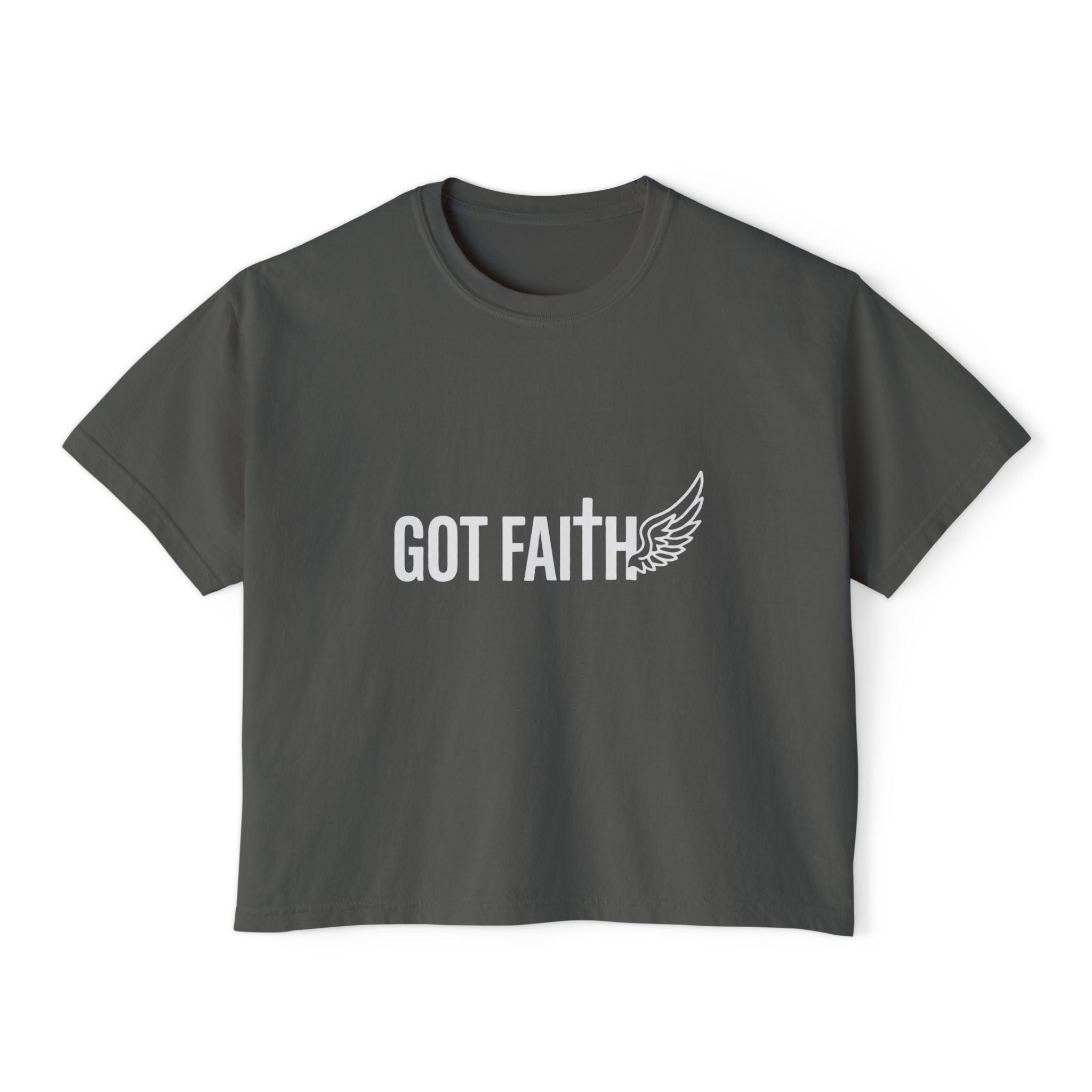 Got Faith Wing Graphic Tee — Women's Boxy Faith T-Shirt