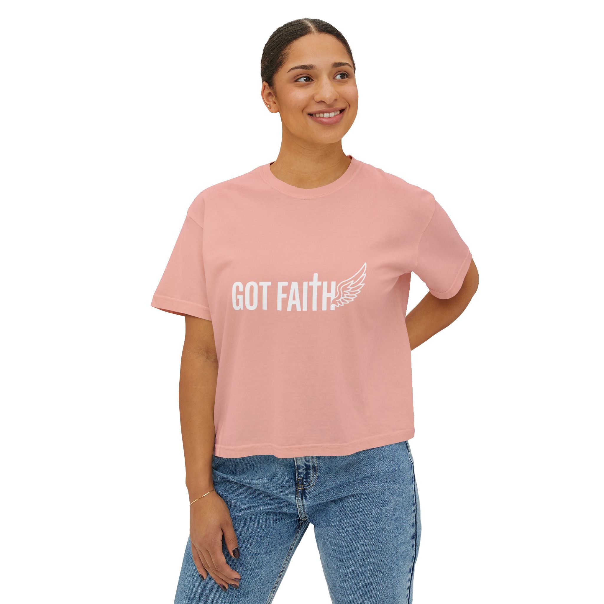 Got Faith Wing Graphic Tee — Women's Boxy Faith T-Shirt